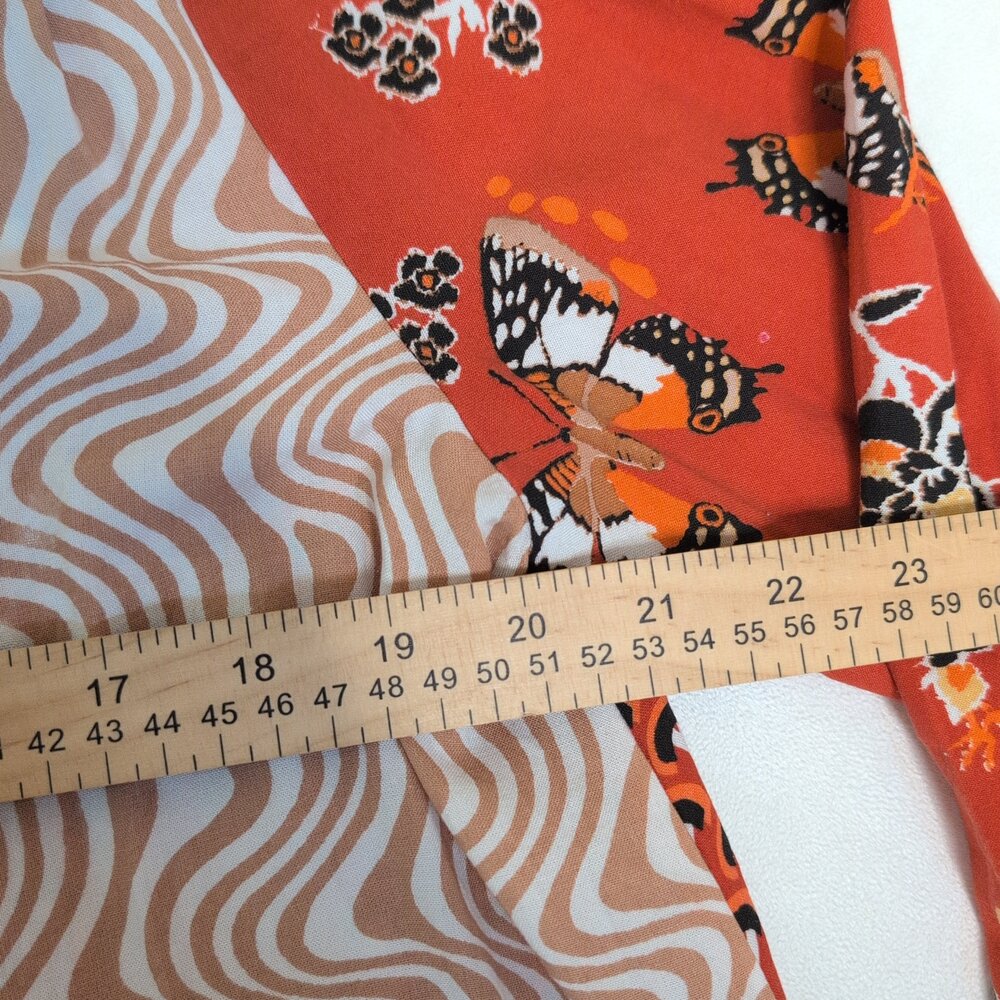 JW Style Orange Mixed-Print Button-Up Blouse  Size‎ S - Picture 8 of 10